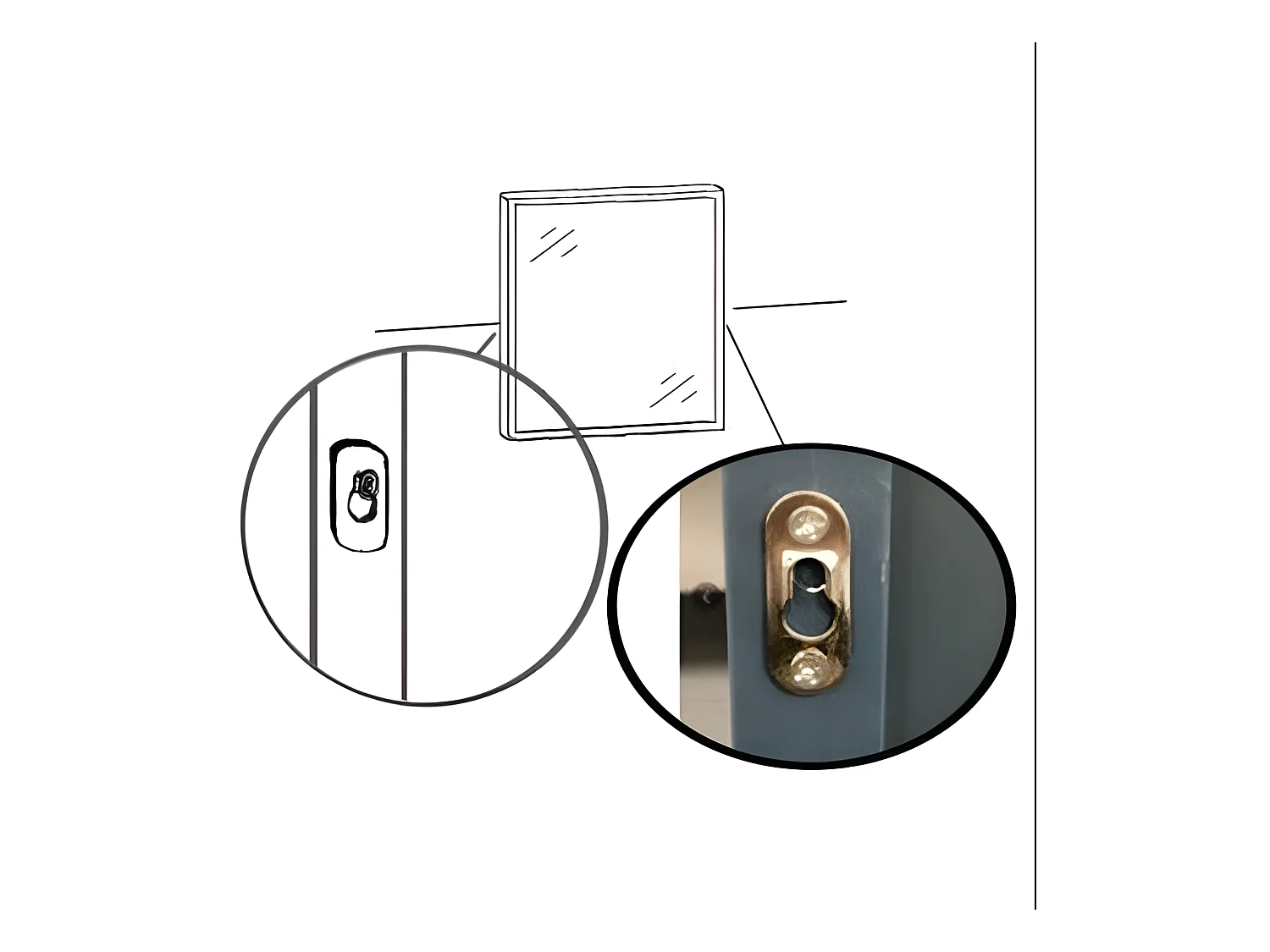 Pack de 2 espejos NEO rectangulares 56x70cm con marco negro mate