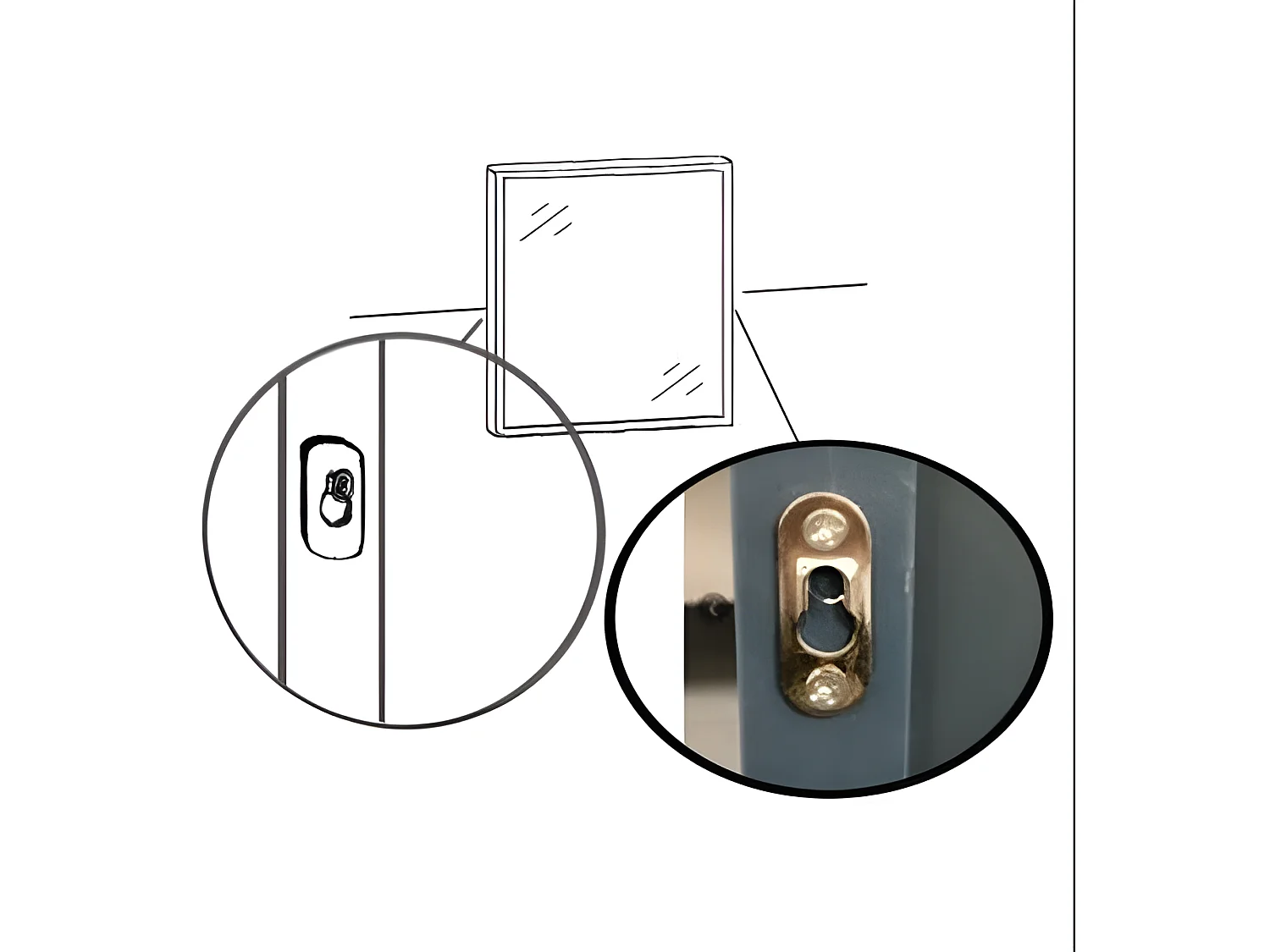 Pack de 2 espejos NEO rectangulares 56x70cm con marco negro mate