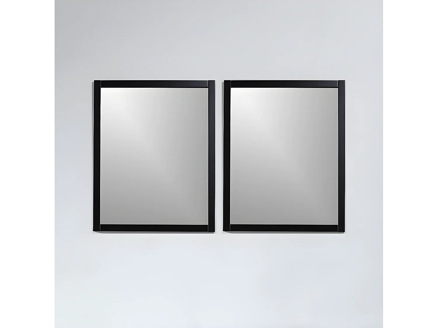 Pack de 2 espejos NEO rectangulares 56x70cm con marco negro mate