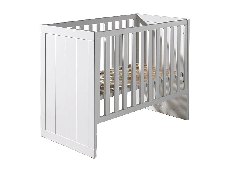 Lit Bébé en Bois "Erik" 60x120cm Blanc