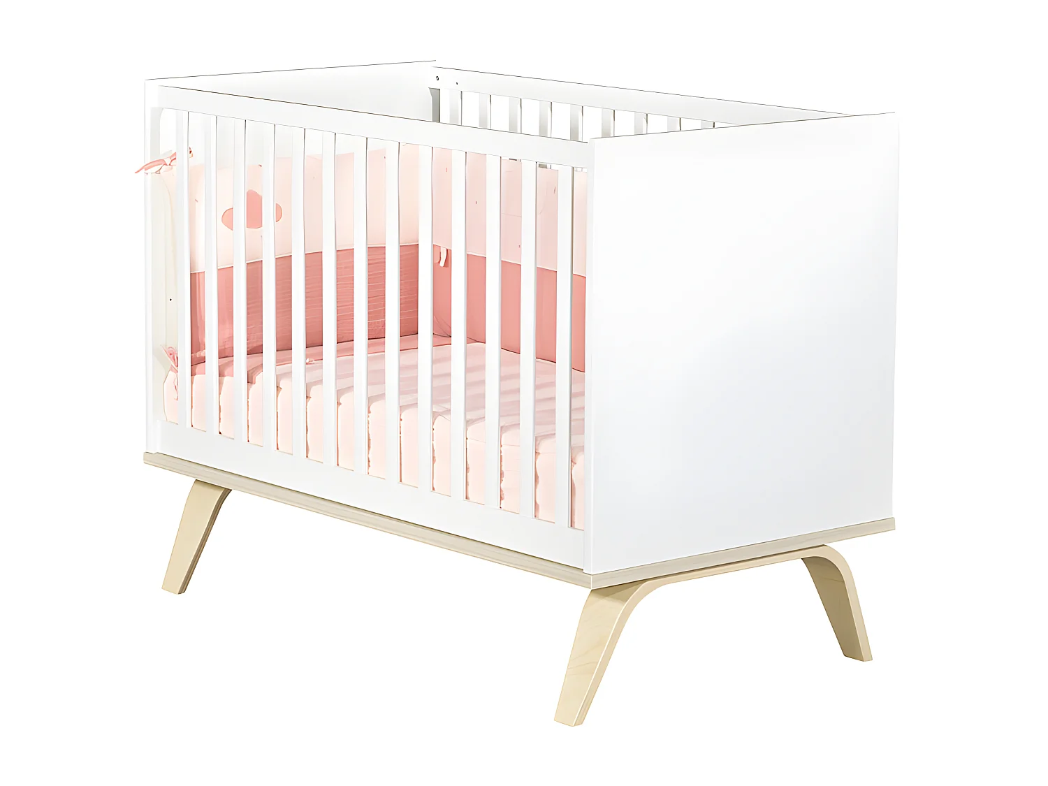 Lit bébé Serena Blanc et bois