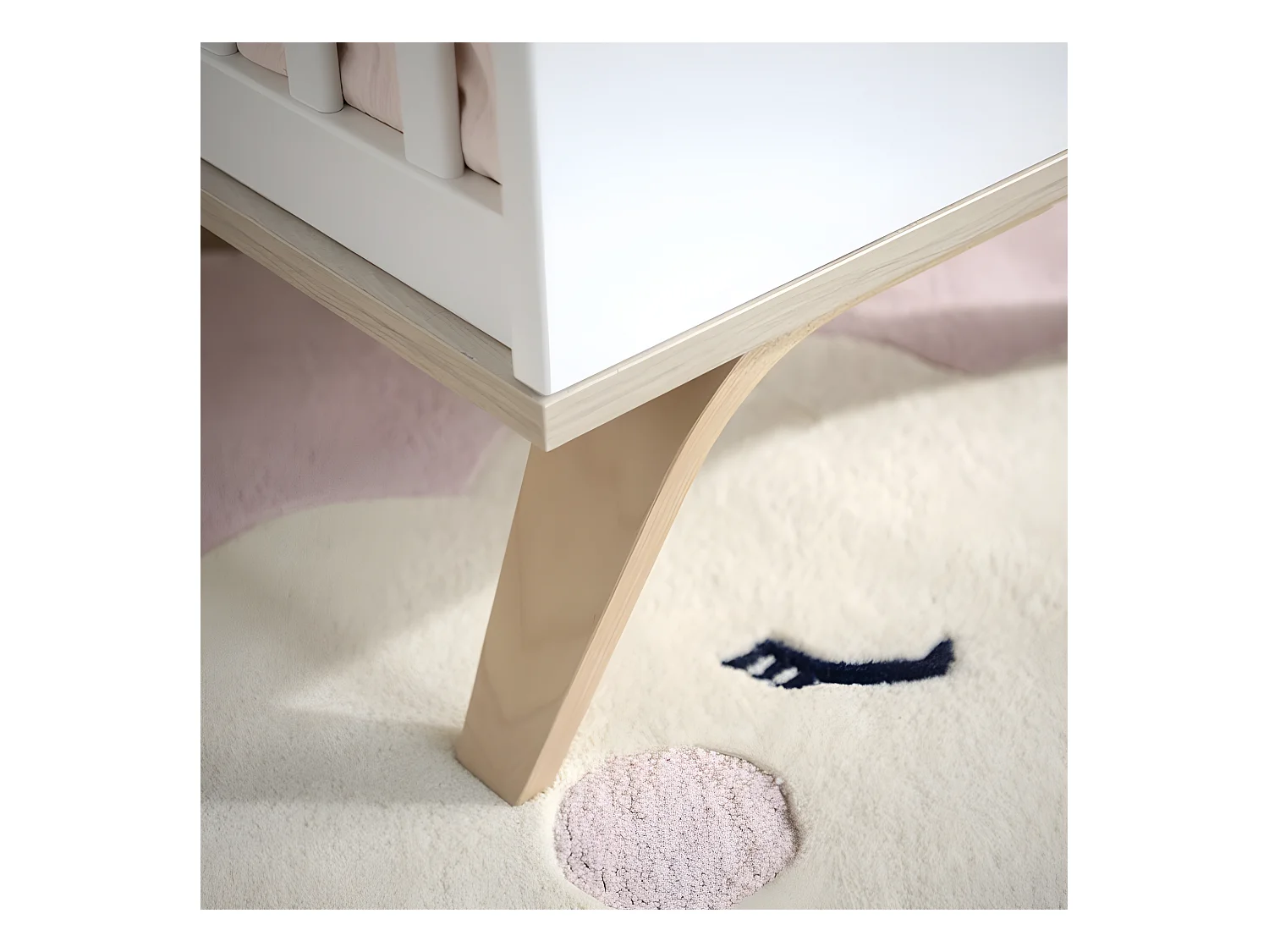 Lit bébé Serena Blanc et bois