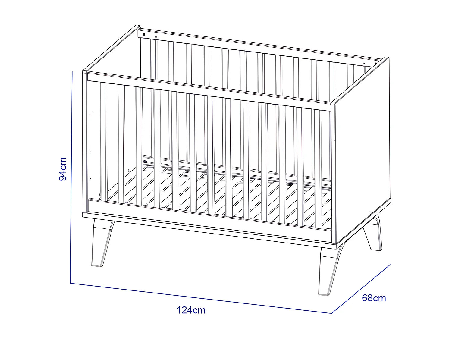 Lit bébé Serena Blanc et bois