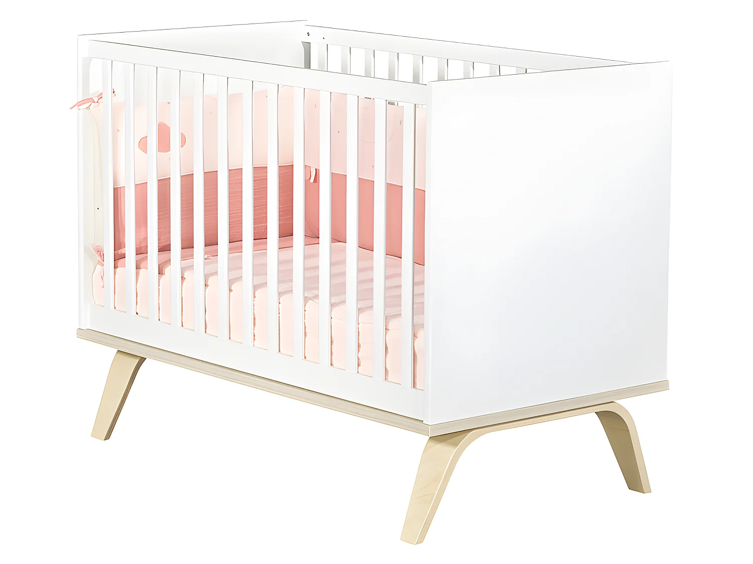 Lit bébé Serena Blanc et bois