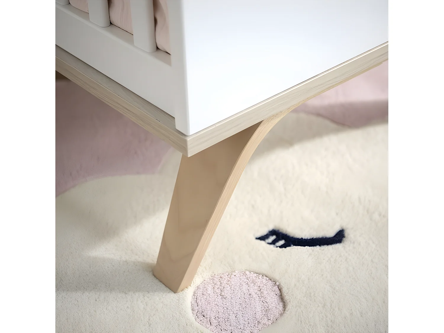 Lit bébé Serena Blanc et bois