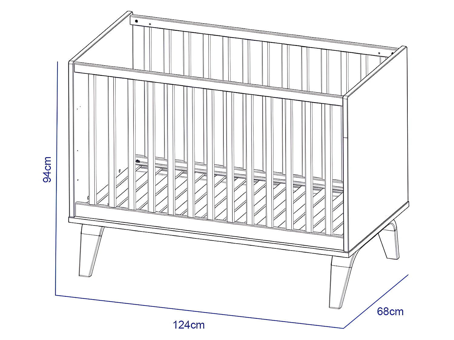 Lit bébé Serena Blanc et bois