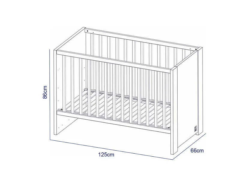 Lit bébé Antonin Bois et blanc