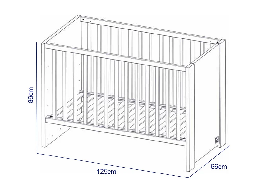 Lit bébé Antonin Bois et blanc