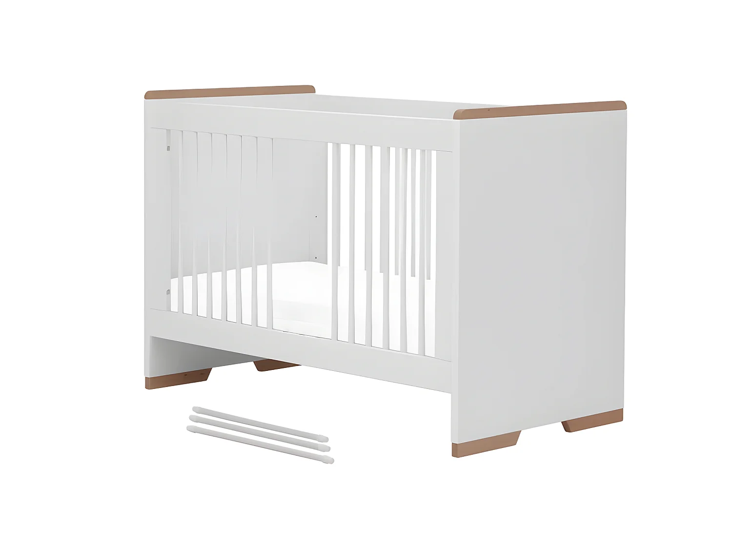 Lit bébé Snap Blanc et bois