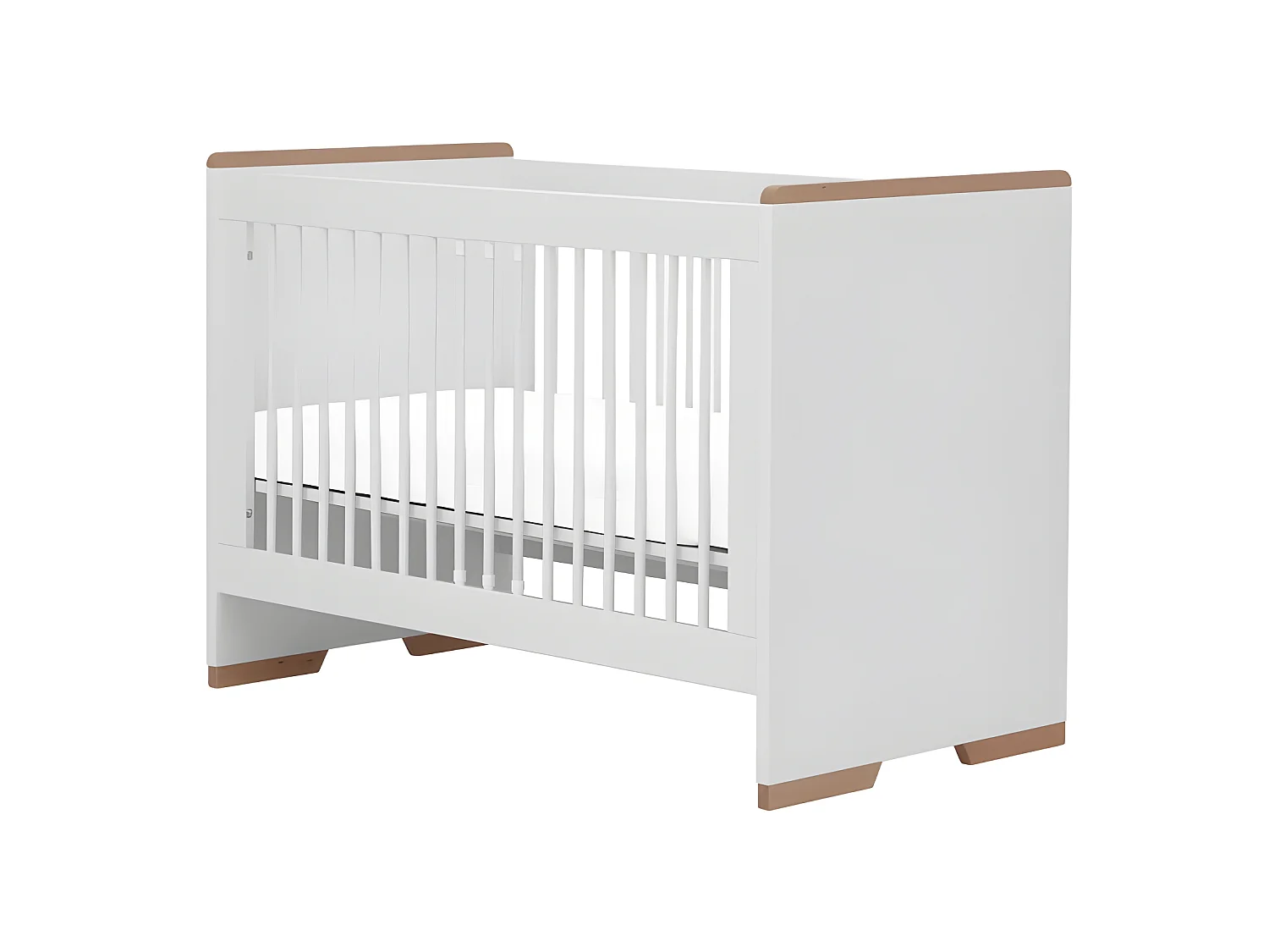 Lit bébé Snap Blanc et bois