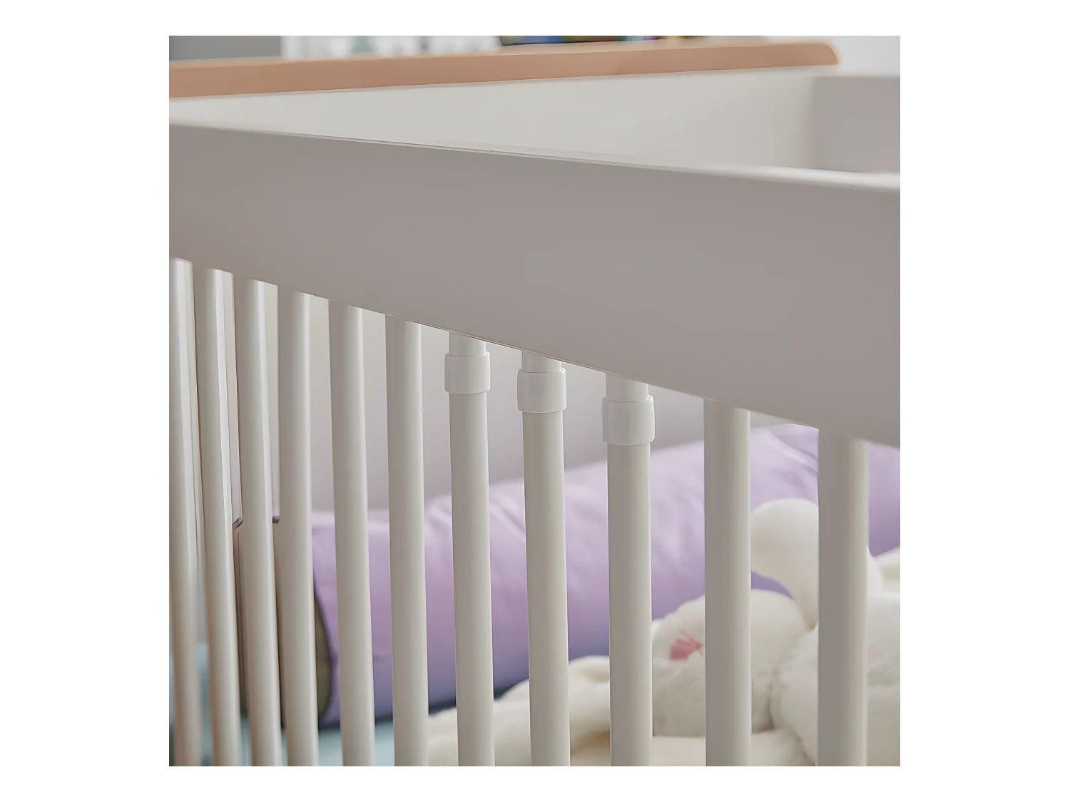 Lit bébé Snap Blanc et bois