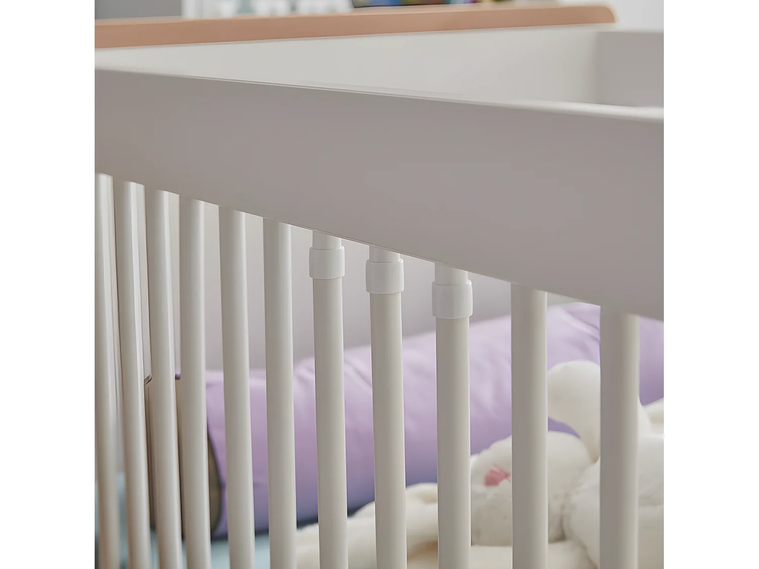 Lit bébé Snap Blanc et bois