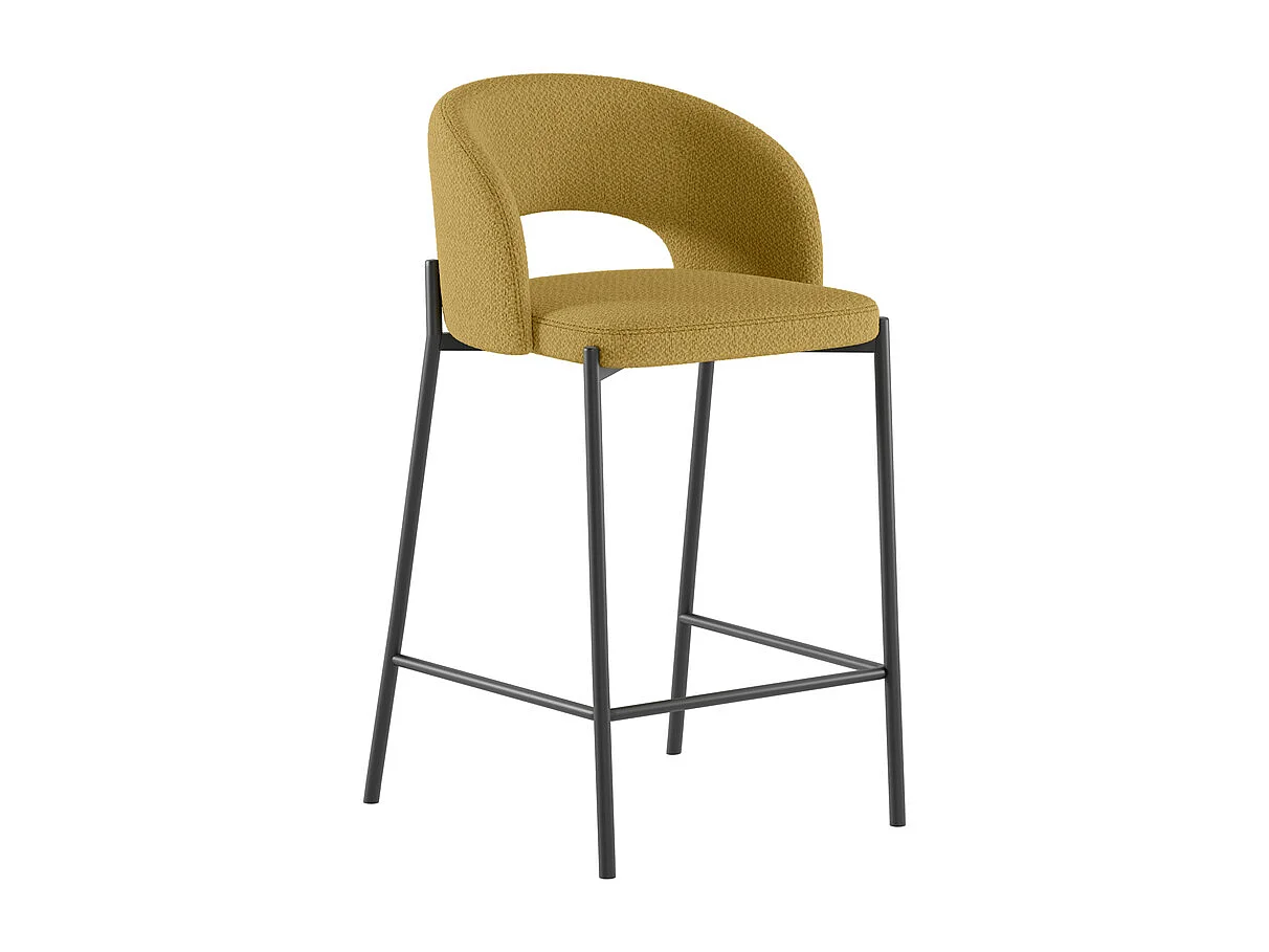 Set de 2 tabourets Greta - Jaune, Gris