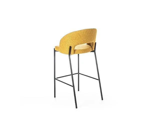 Greta - Sgabello in tessuto giallo - Set da 2 pz