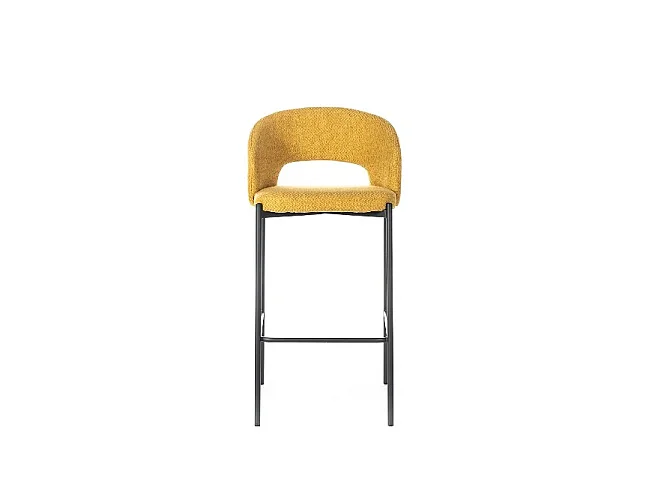 Greta - Sgabello in tessuto giallo - Set da 2 pz
