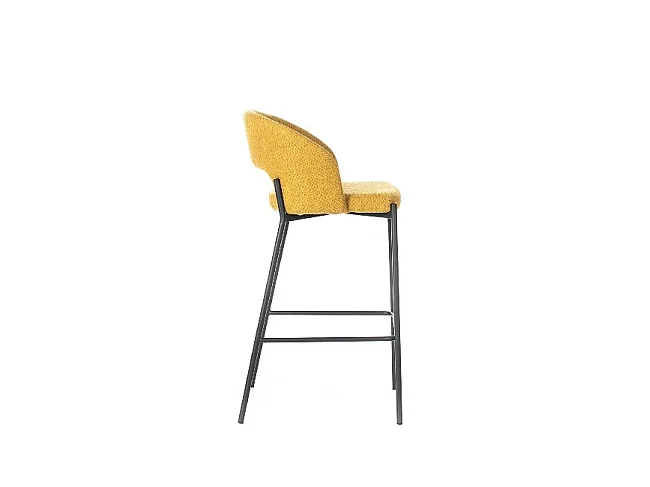 Greta - Sgabello in tessuto giallo - Set da 2 pz