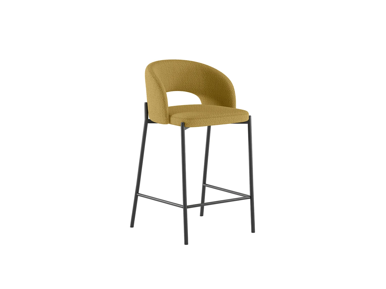 Set de 2 tabourets Greta - Jaune, Gris