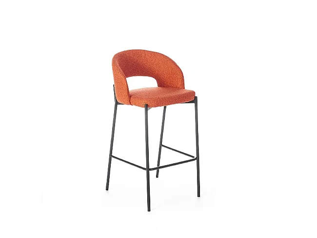 Greta - Sgabello in tessuto arancione - Set da 2 pz