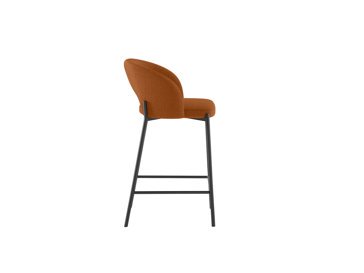 Greta - Sgabello in tessuto arancione - Set da 2 pz
