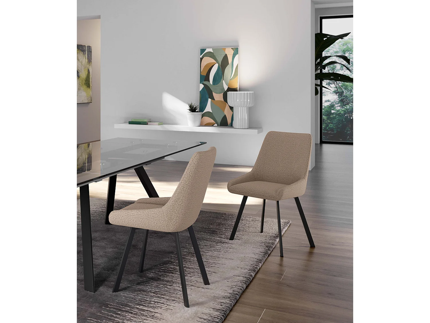 Lot de 4 chaises Fox - Beige