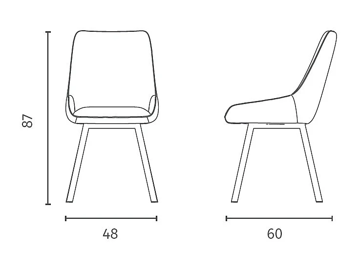 Lot de 4 chaises Fox - Beige