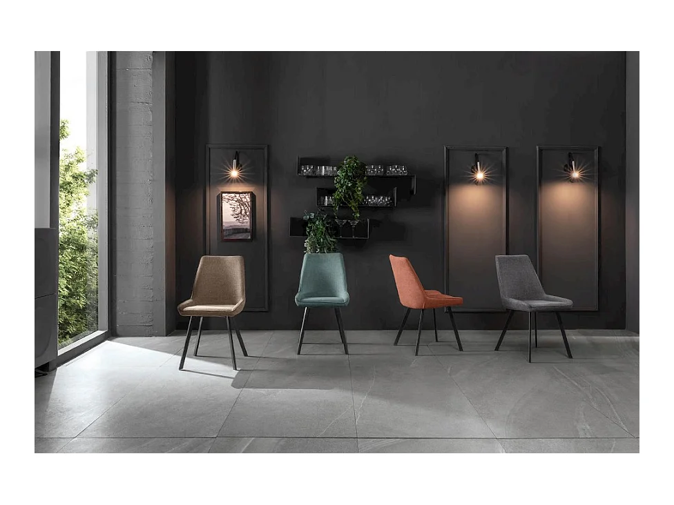 Fox - Silla de microfibra color óxido, 4 piezas