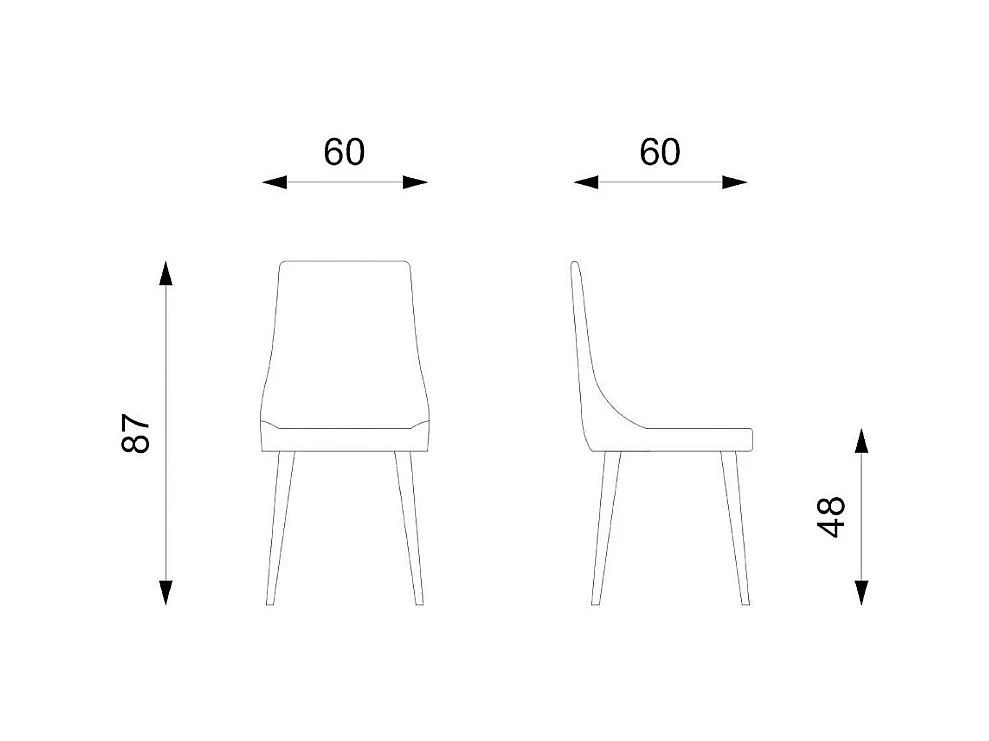 Fox - Silla de microfibra color óxido, 4 piezas