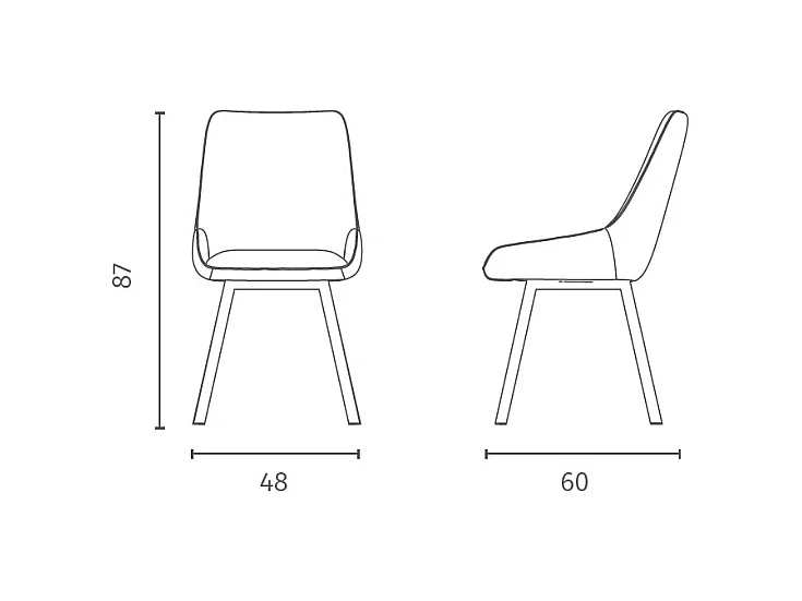 Fox - Silla de microfibra color óxido, 4 piezas