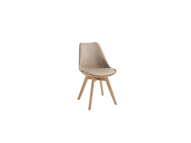 Lot de 4 chaises Carlotta - Tourterelle, Marron