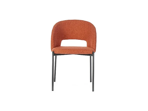 Greta - Orangefarbener Stoffstuhl 2tlg