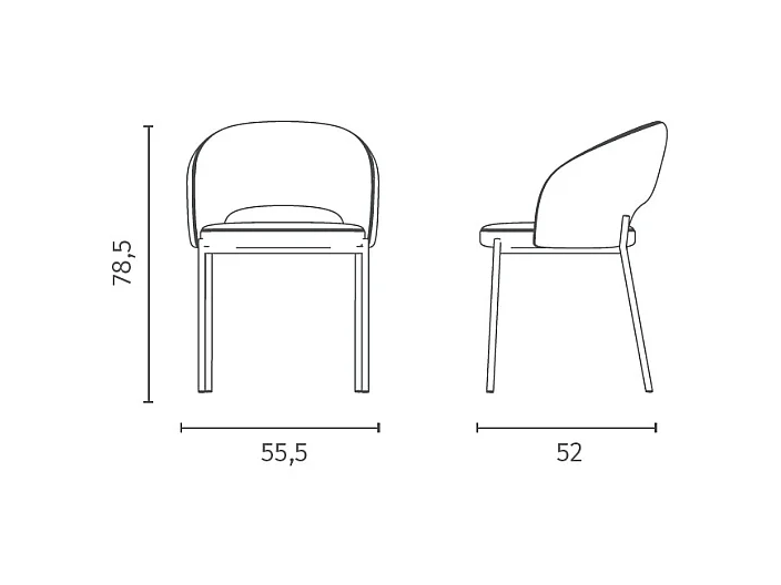 Greta - Krzesło materiałowe żółte 2 szt.