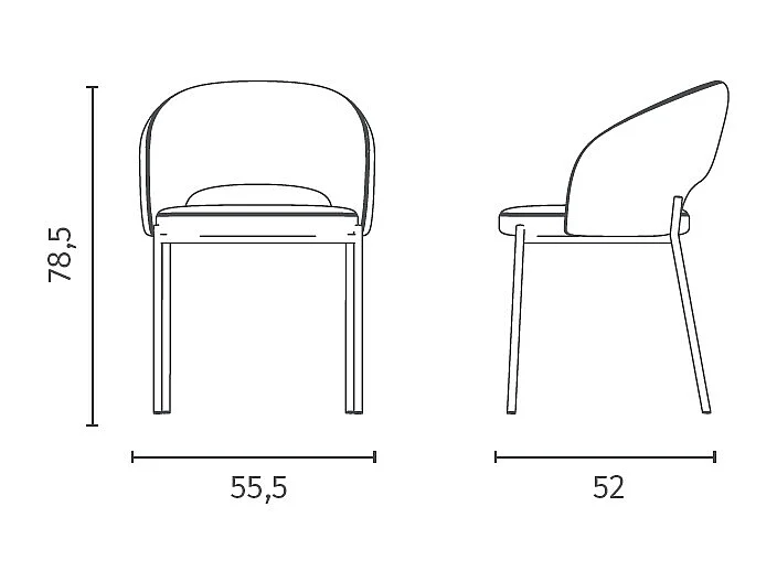 Lot de 2 chaises Greta - Jaune, gris