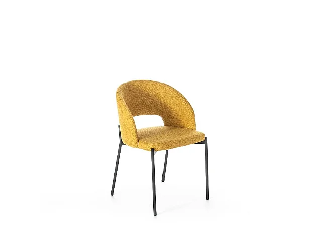 Greta - Sedia in tessuto giallo 2 pz