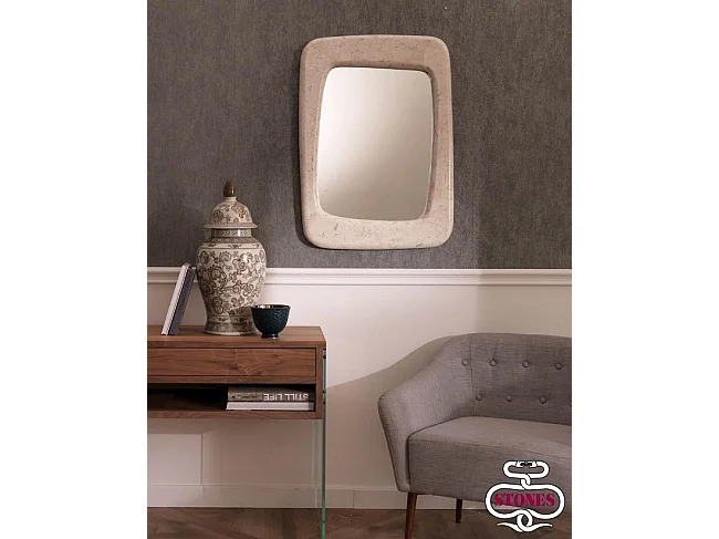 Miroir Mur Smooth - Beige, Gris