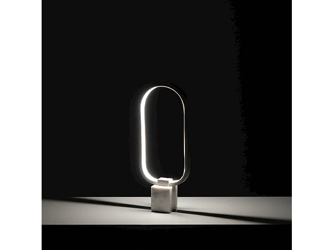 Naos - Biała metalowa lampa stołowa LED