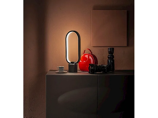 Naos - Biała metalowa lampa stołowa LED