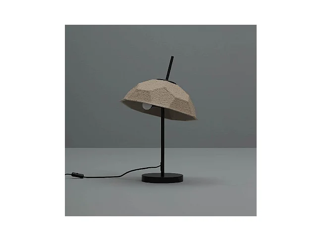 Egg - Czarna lampa stołowa z tektury pochodzącej z recyklingu