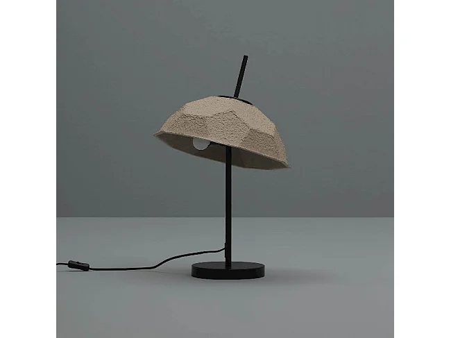 Egg - Czarna lampa stołowa z tektury pochodzącej z recyklingu