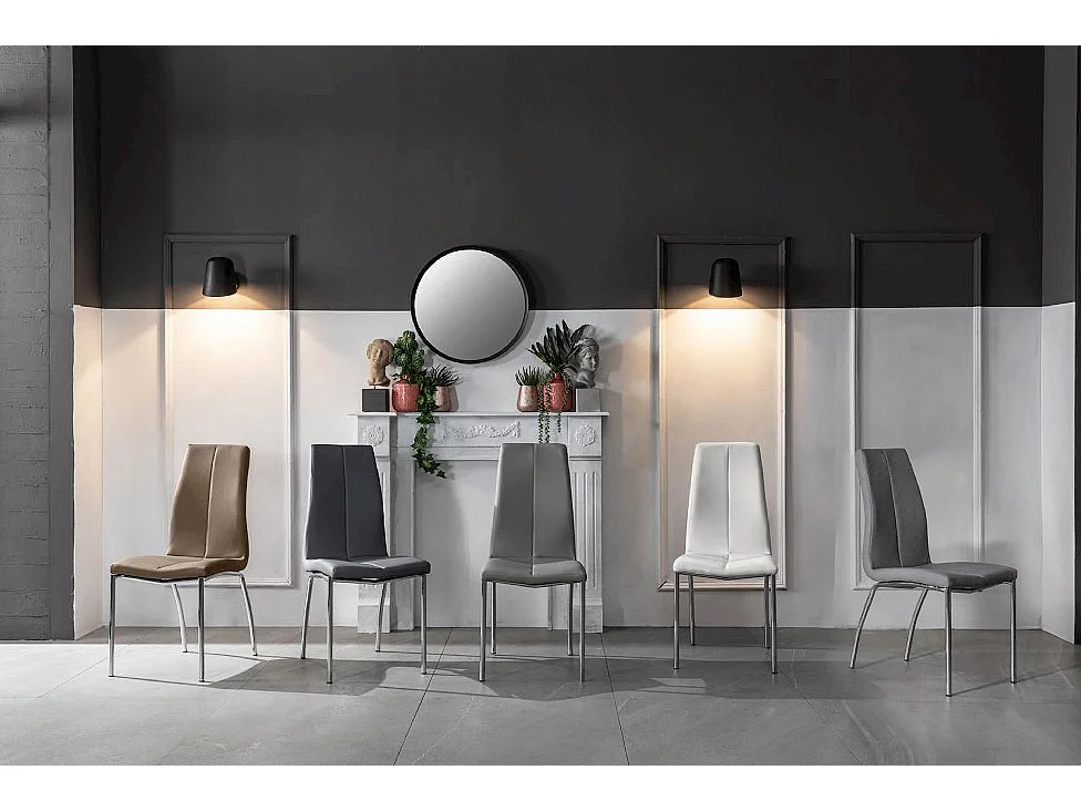 Lot de 4 chaises Viva - Brun, Gris