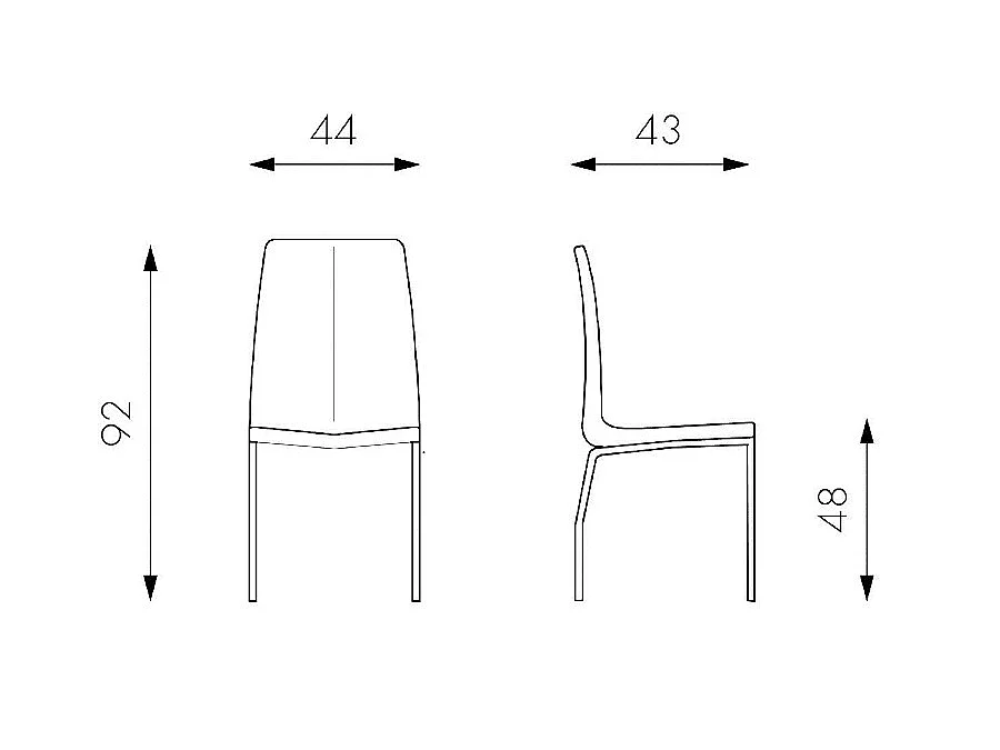 Lot de 4 chaises Viva - Brun, Gris
