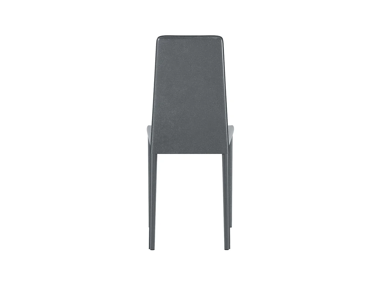 Silla de piel sintética gris oscuro con estructura de metal revestido 41x42xh.95 cm 4 uds