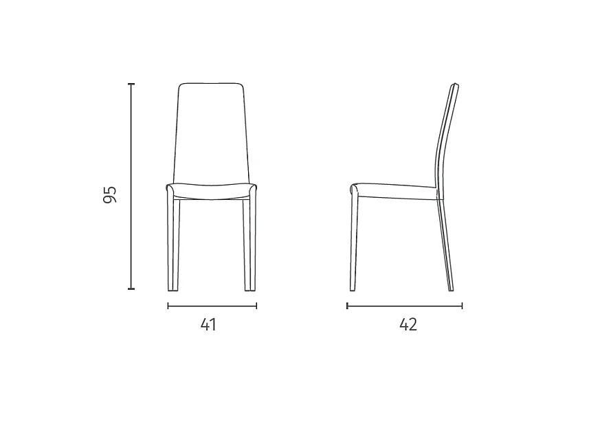 Kitty - Cadeira de couro sintético branco 4 peças