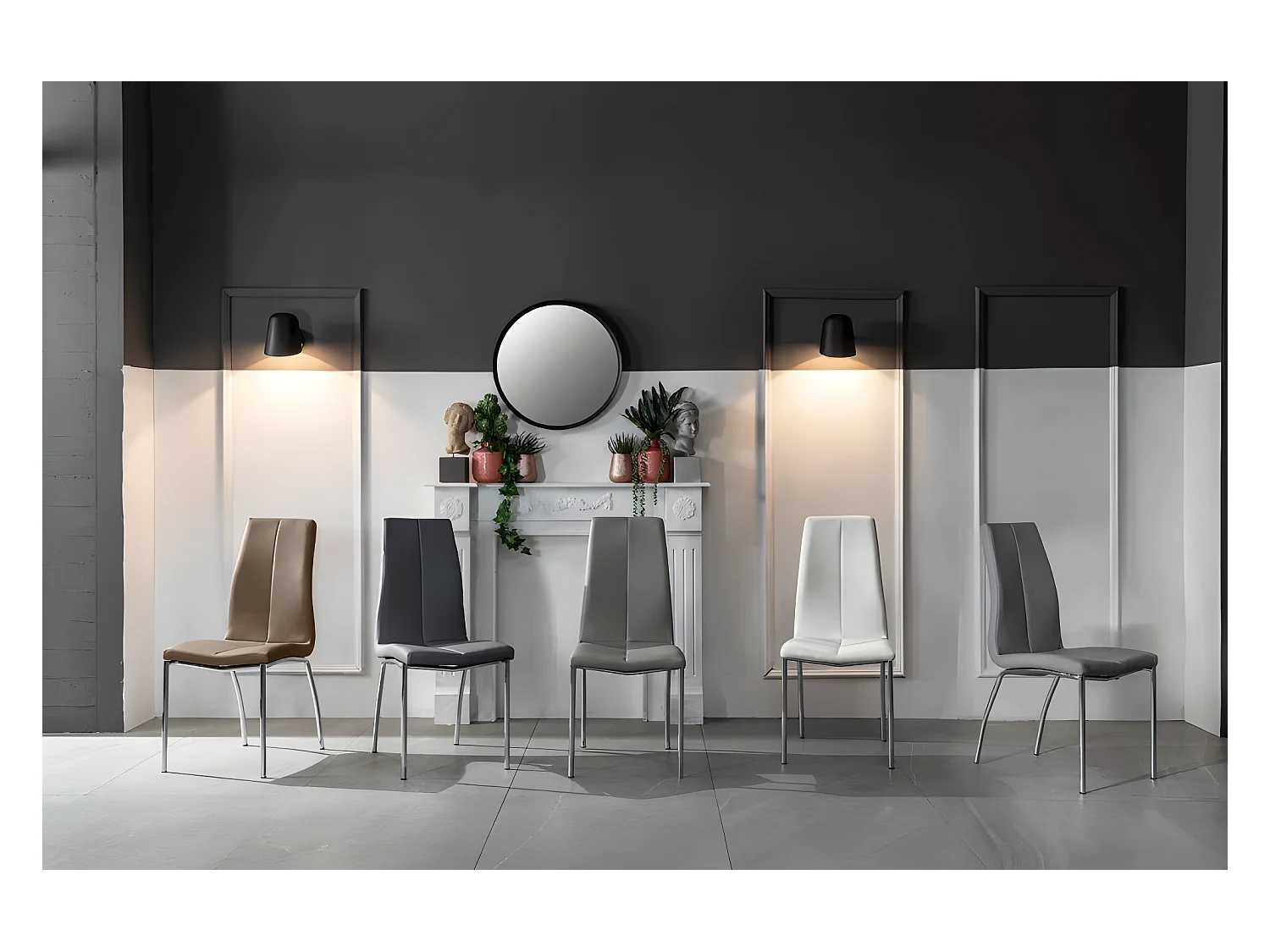 Viva - Weißer Öko-Lederstuhl 4-tlg