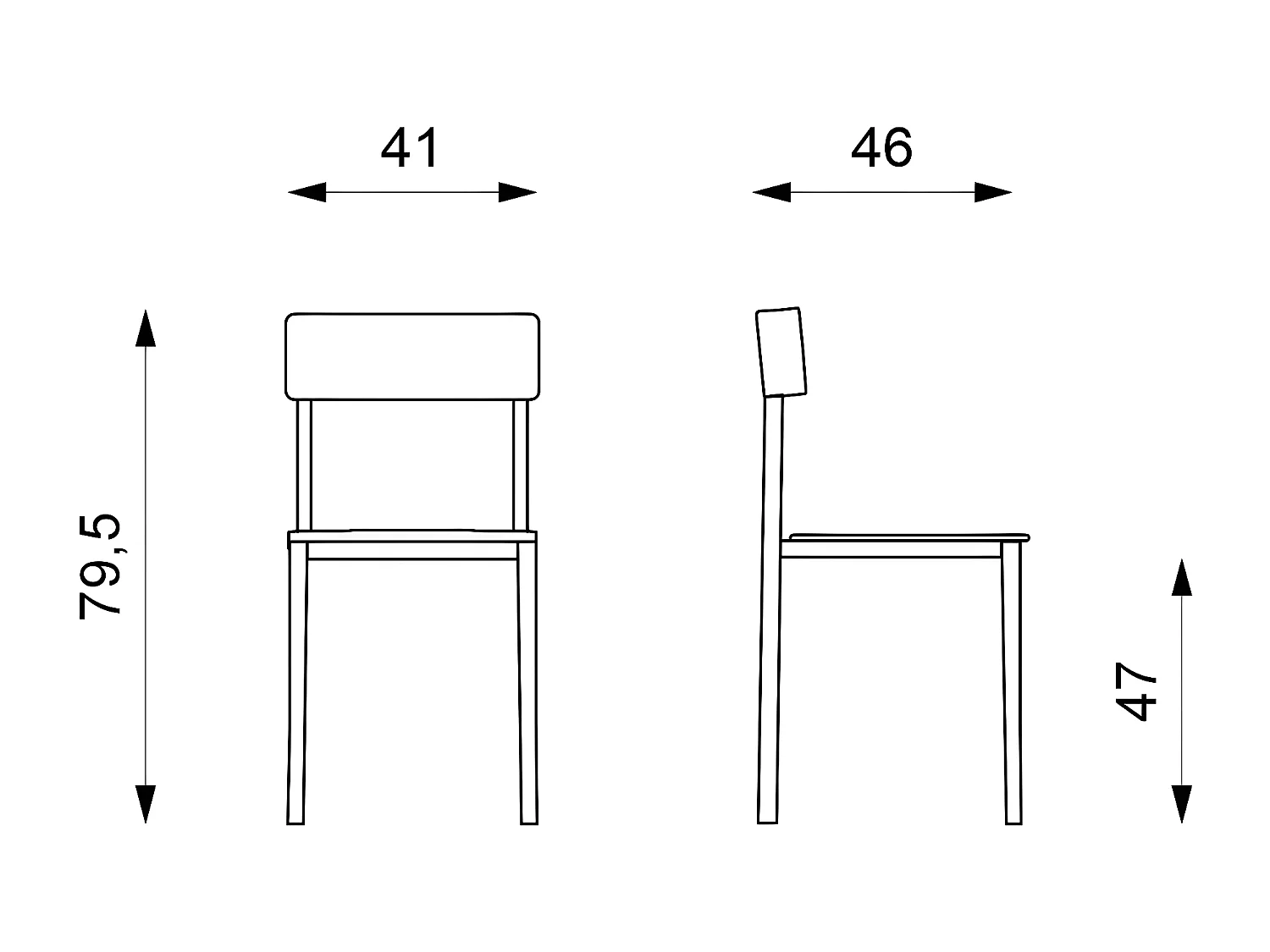 Lot de 4 chaises Easy - Bleu