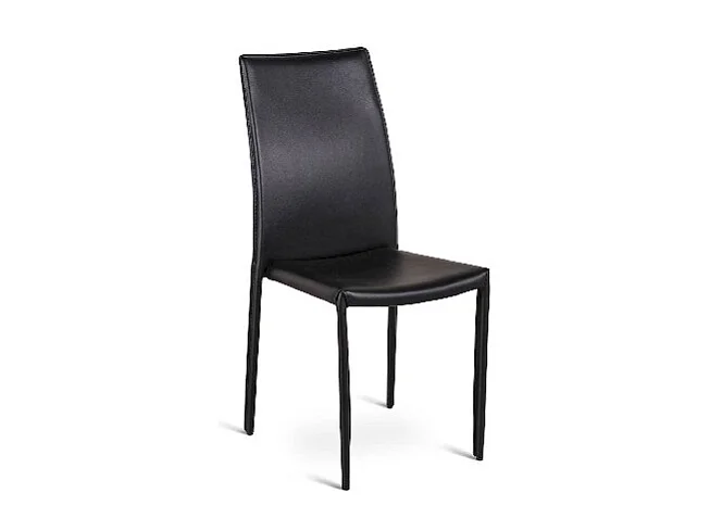 Chaise en simili cuir noir avec structure en métal recouvert 41x42xh.95 cm 4 pcs