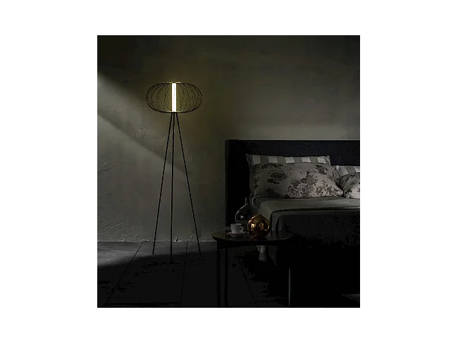 Mizar - Lámpara de pie LED en acero negro