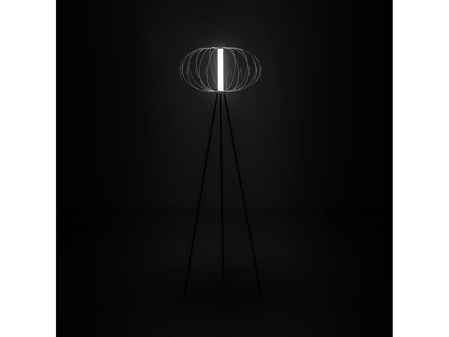 Mizar - Lampada da terra a LED in acciaio nero