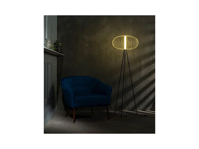 Mizar – LED-Stehleuchte aus schwarzem Stahl