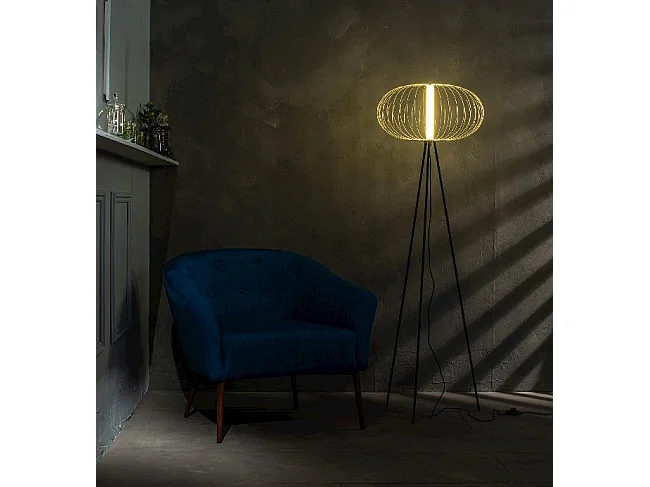 Lampadaire Mizar - Laiton, Noir