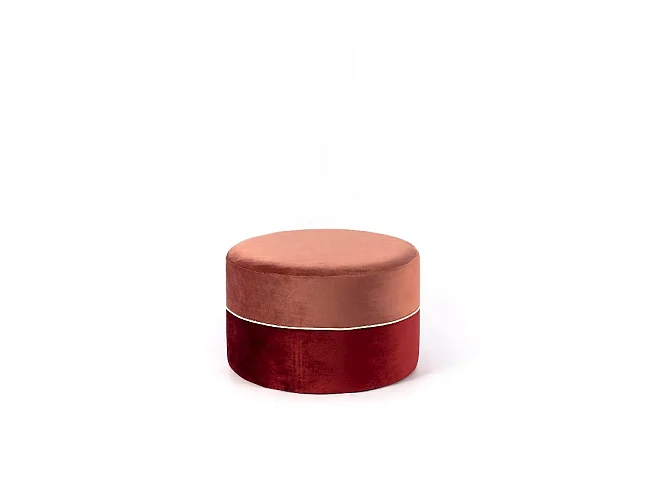 Pouf Moderne - Olivia - Rose, Bordeaux